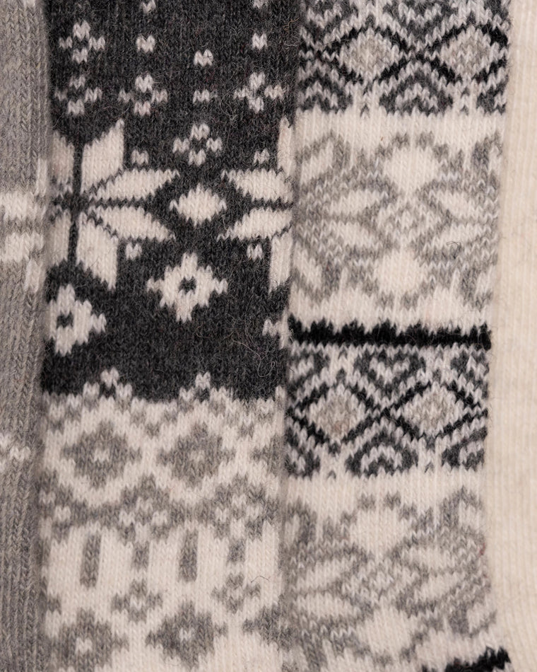 Ivory $|& MUK LUKS 4 Pack Holiday Boot Socks - Hanger Back