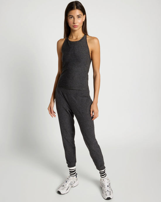 Heather Charcoal $|& Interval FlowHeather Sculpt Rise Tank - UGC On Fig