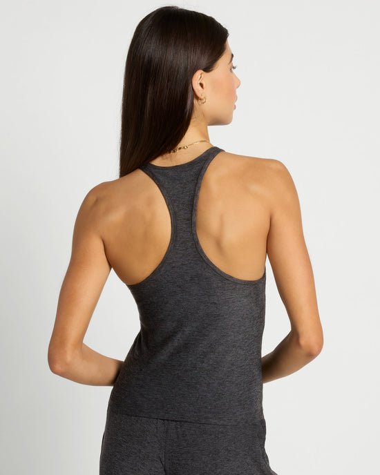 Heather Charcoal $|& Interval FlowHeather Sculpt Rise Tank - SOF Back