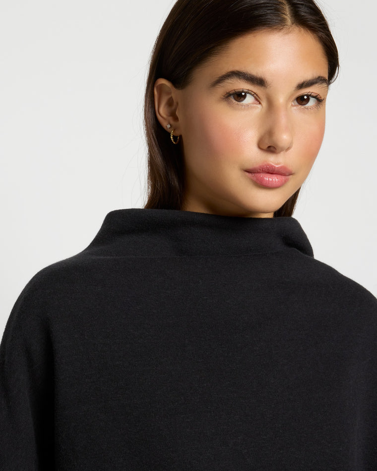 Black $|& Interval Bay Funnel Neck Sweatshirt - SOF Full Front