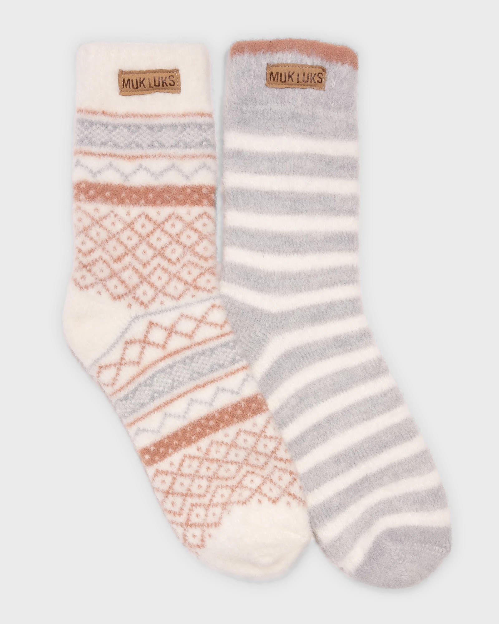 Canyon Rose/Grey Pack $|& MUK LUKS Sweater Socks 2 Pack - VOF Detail