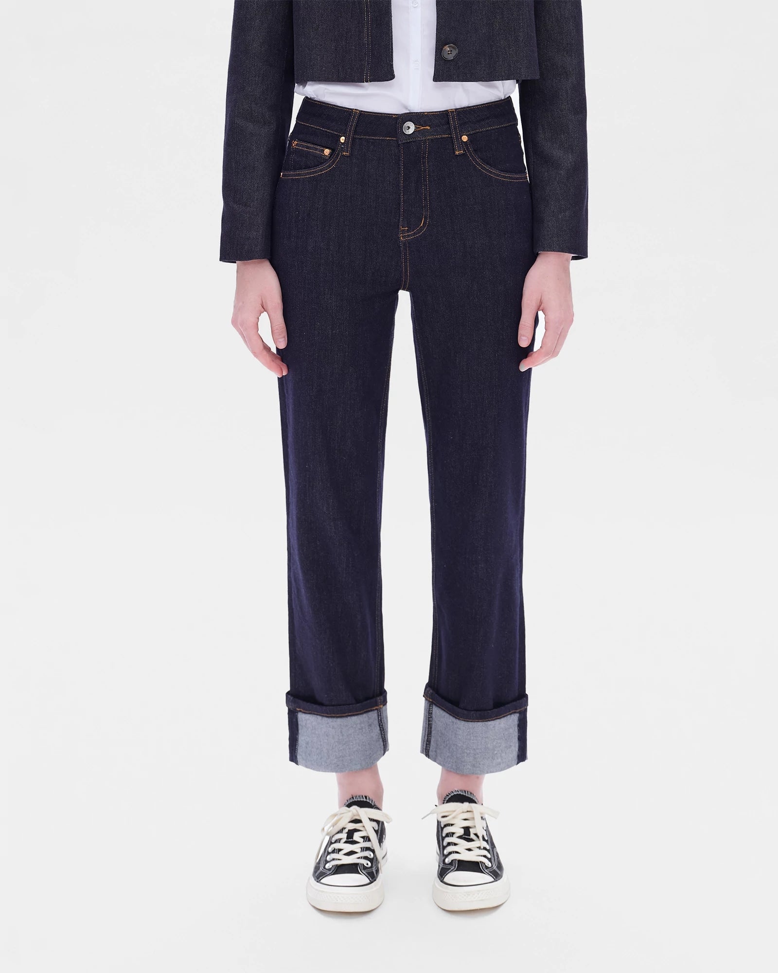 Rinse $|& Bayeas High Rise Straight Leg Jeans - VOF Detail