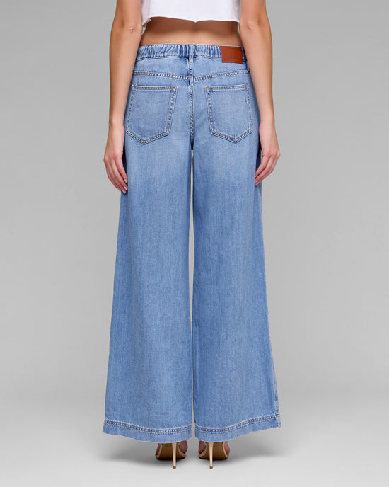 Light Wash Blue $|& Hidden The Nori Super Soft Drapey Wide Leg Jean - Hanger Side