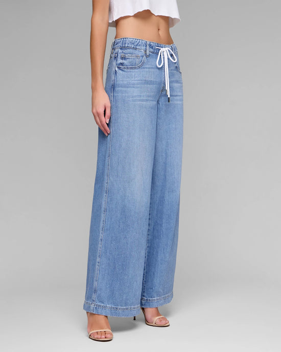 Light Wash Blue $|& Hidden The Nori Super Soft Drapey Wide Leg Jean - Hanger Front