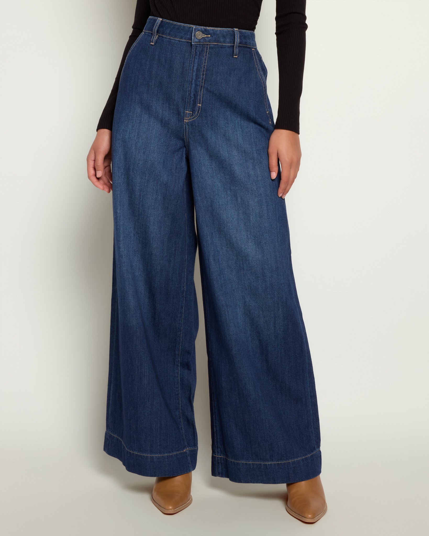 Dark Wash $|& Hidden The Nori Super Soft Trouser Jean - SOF Front