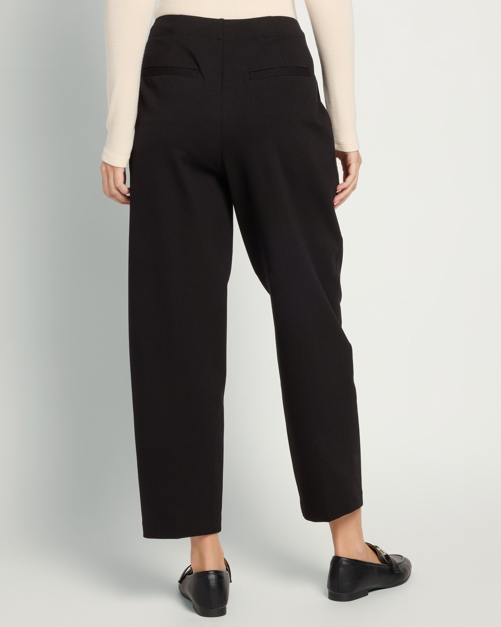 Black $|& Liverpool Barrel Leg Ponte Trouser - SOF Back