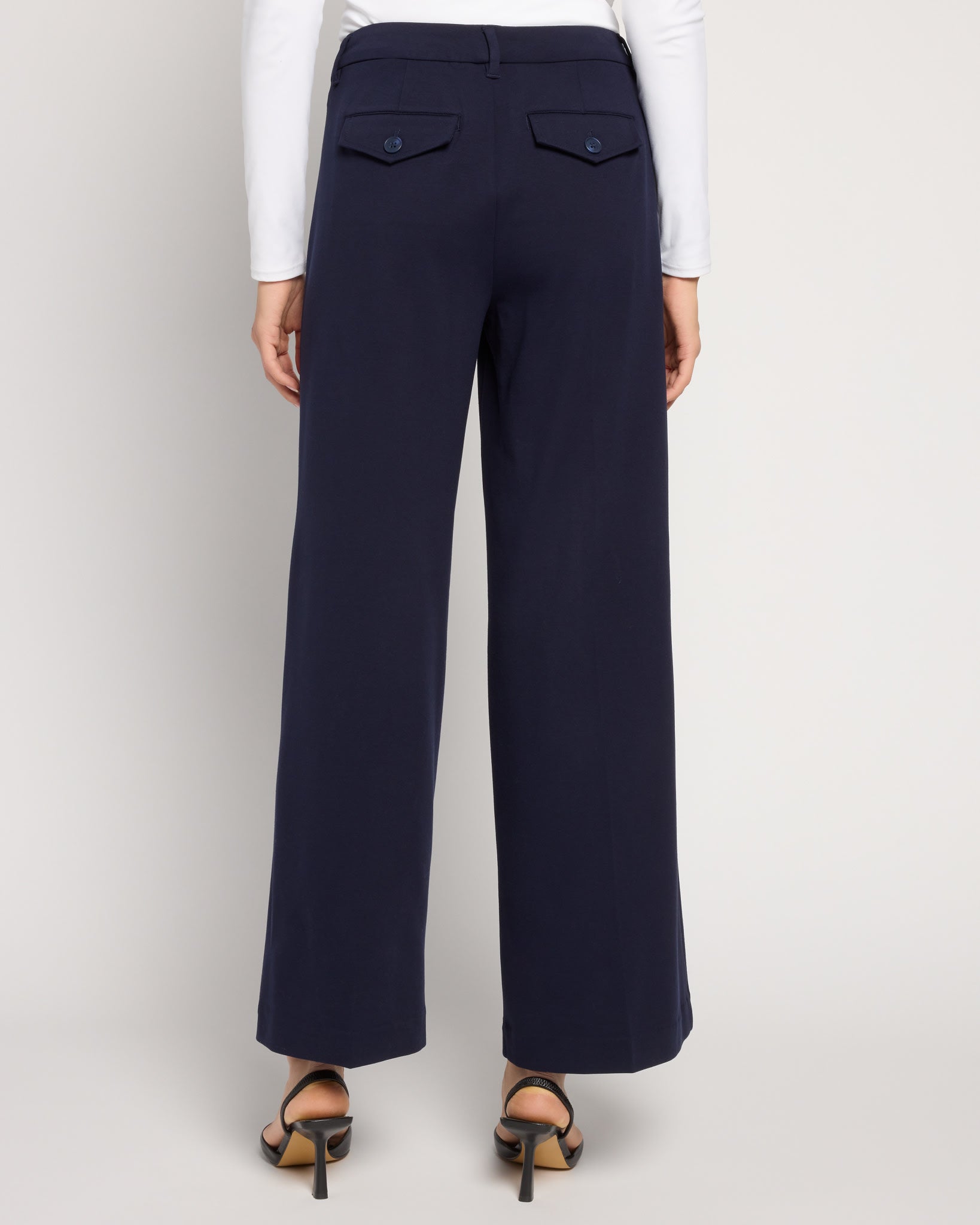 Cadet Blue $|& Liverpool Wide Leg Trouser With Flap Pockets - SOF Back