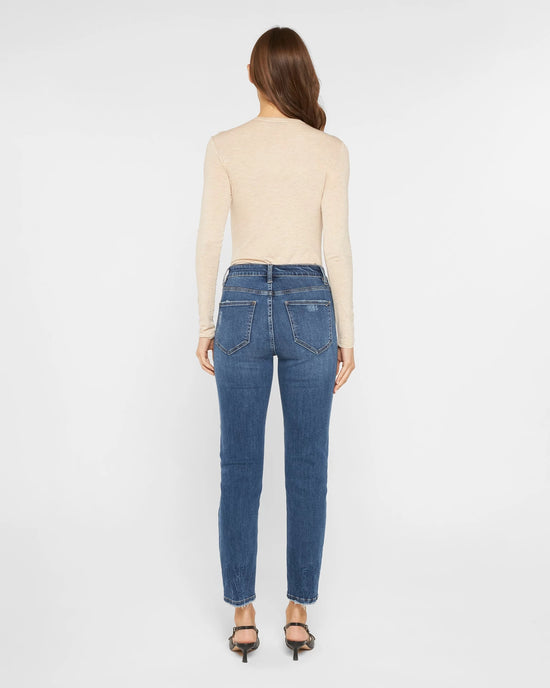 Stratos Blue $|& Mica Denim Mid Rise Easy Ankle Skinny Jeans - Hanger Side