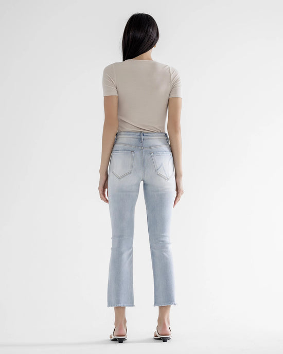 Uranian Blue $|& Mica Denim High Rise Super Soft Cropped Straight Jeans - Hanger Side