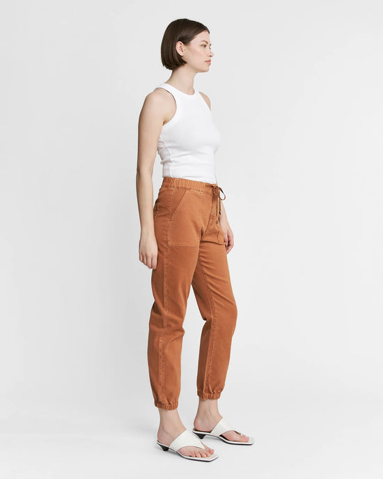 Cinnamon $|& Mica Denim High Rise Jogger - Hanger Front