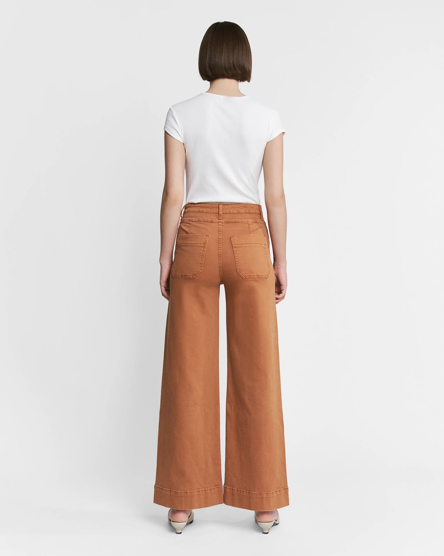 Cinnamon $|& Mica Denim Super High Rise Double Waistband Wide Leg Trouser - Hanger Side
