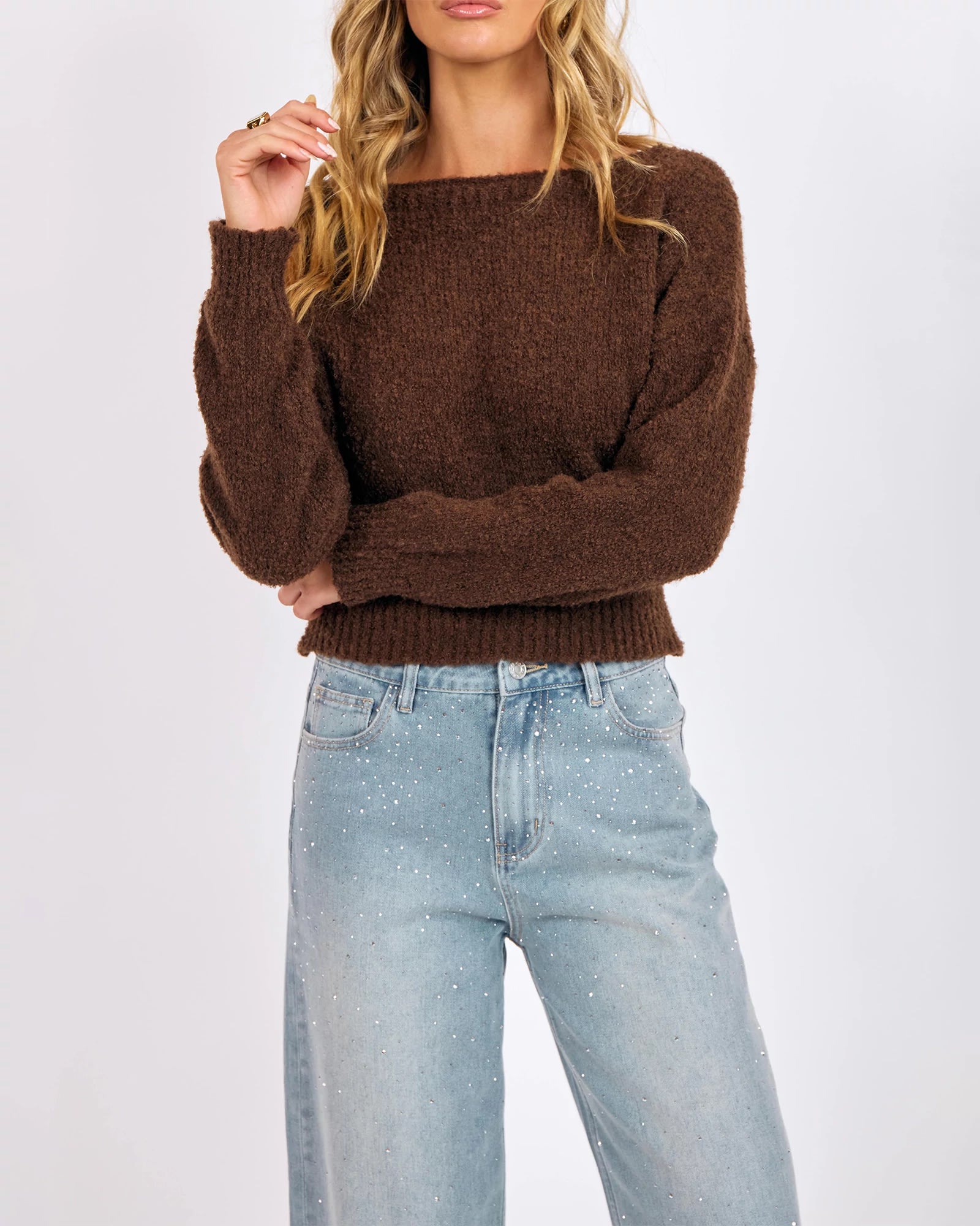 Oak $|& Sage The Label Indira Boat Neck Sweater - VOF Detail