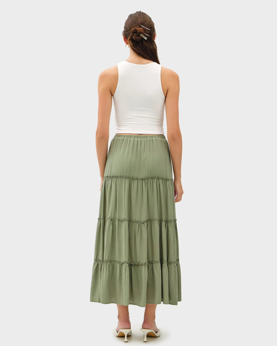 Spruce $|& Be Cool Tiered Maxi Skirt - Hanger Side