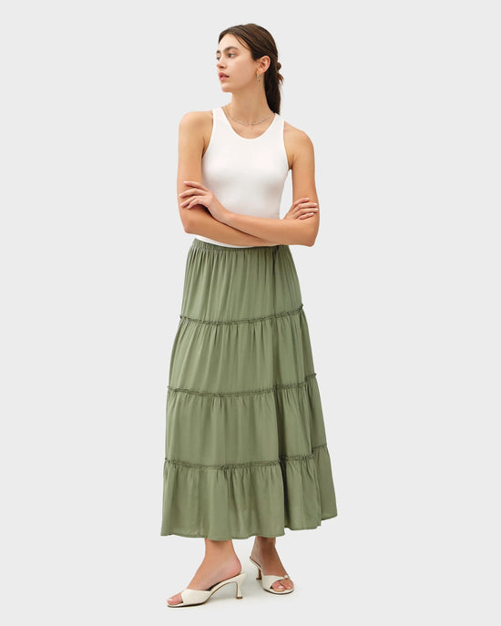 Spruce $|& Be Cool Tiered Maxi Skirt - VOF Detail