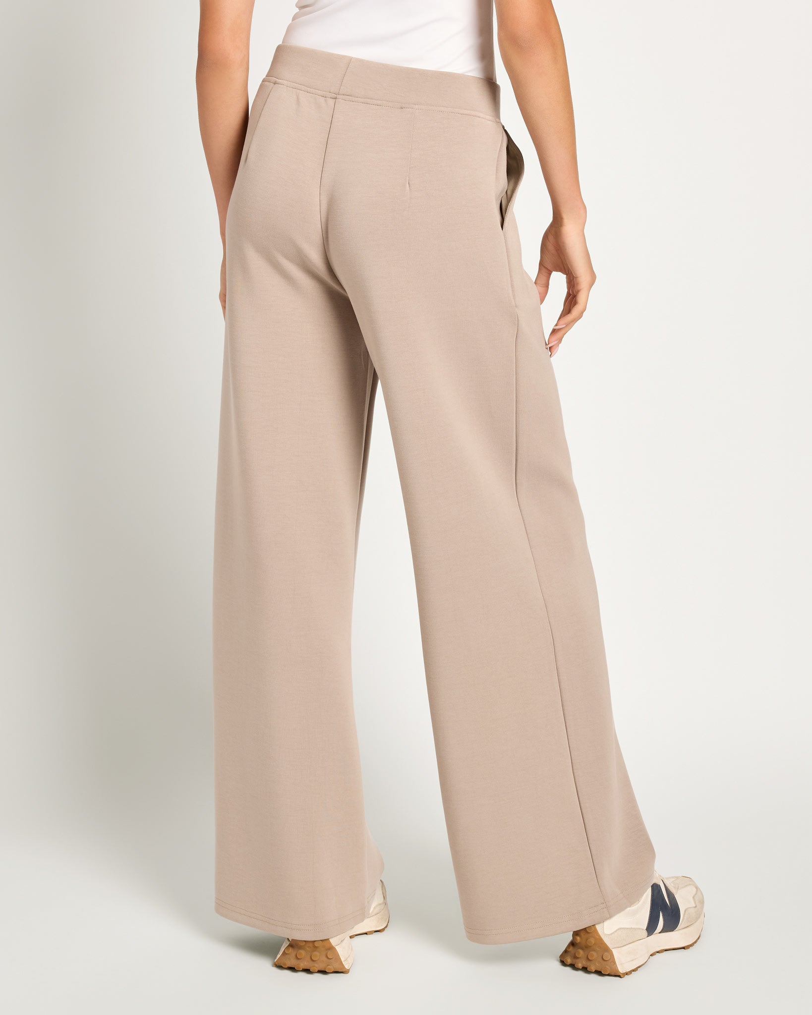Taupe $|& Thread & Supply Frida Scuba Knit Trouser - SOF Back