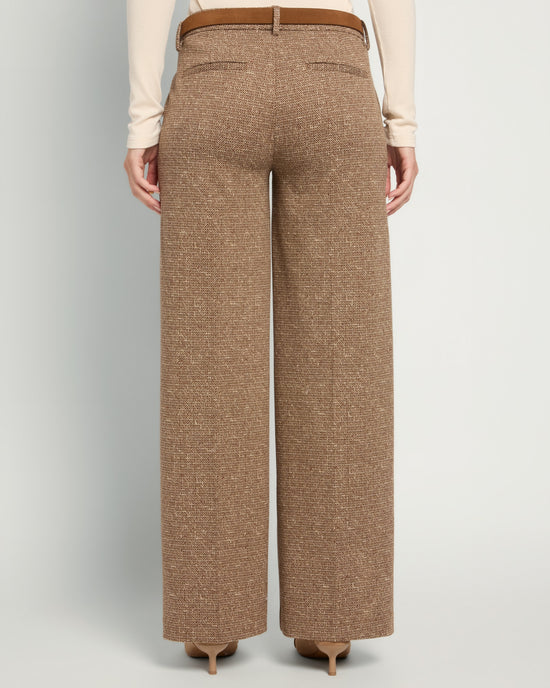 Brown/Camel Herringbone $|& Liverpool Kelsey Wide Leg Trouser - SOF Back