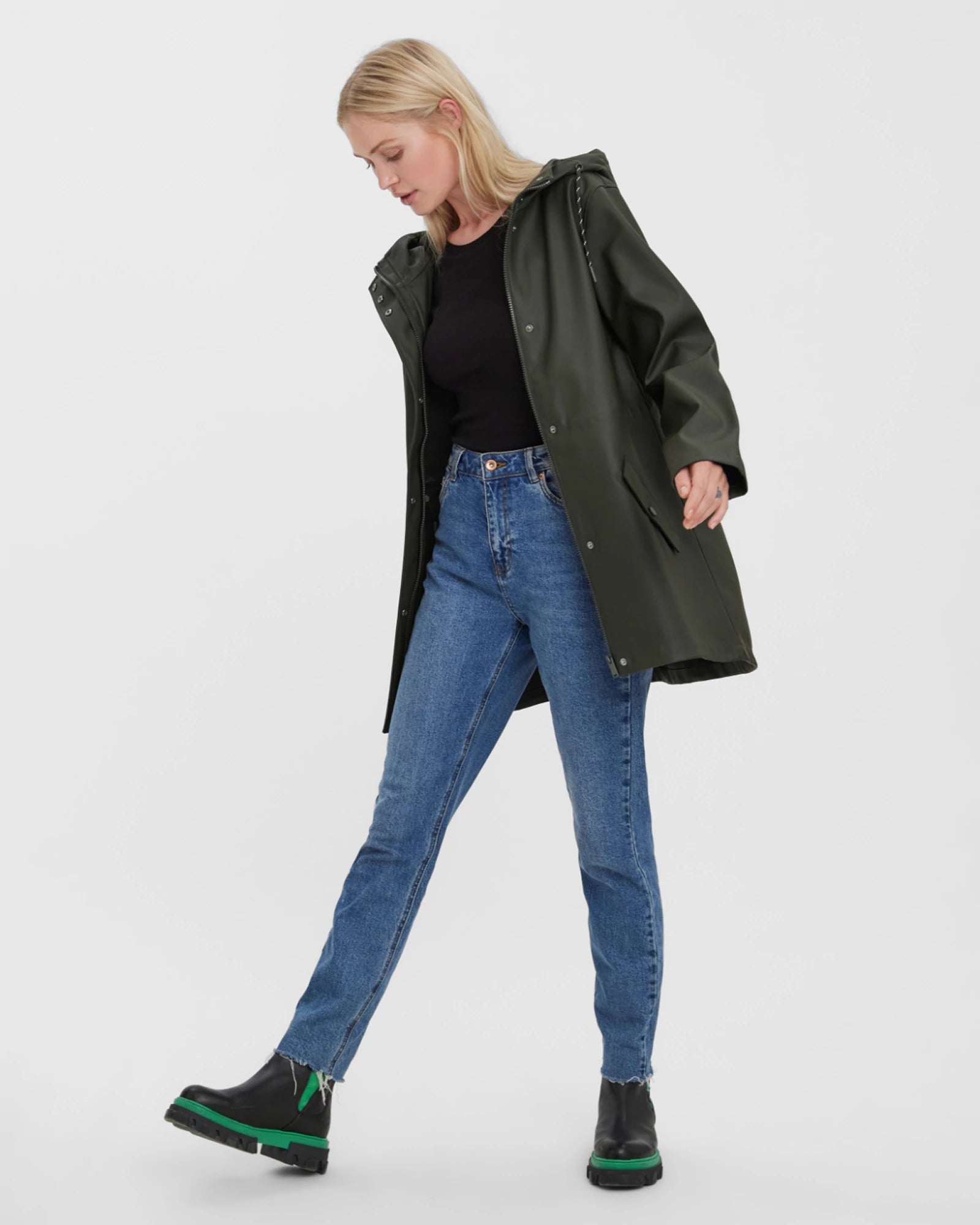 Peat $|& Vero Moda Malou Coated Raincoat - Hanger Front