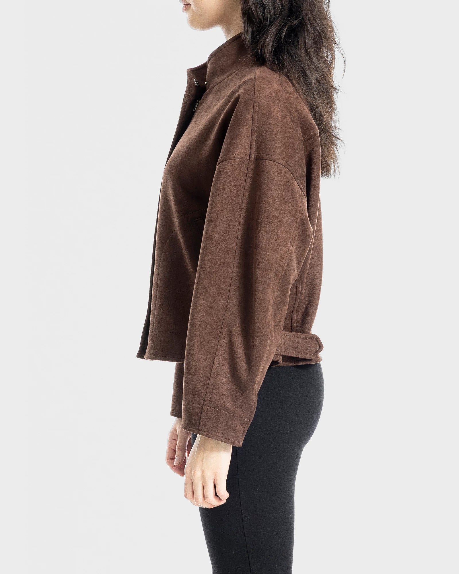 Sequoia $|& Max Studio Vegan Suede Jacket - Hanger Front