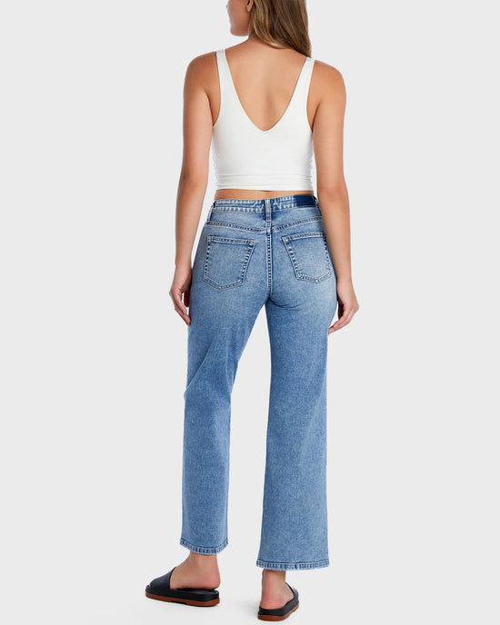 Country Blue $|& Hint of Blu Clever High Rise Straight Leg Jeans - Hanger Side