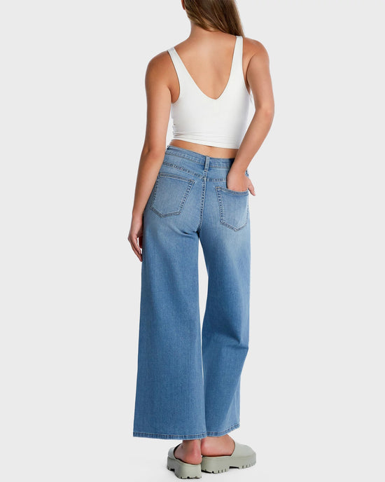 Blue Love $|& Hint of Blu Mighty Rise Drawstring Wide Leg Jeans - Hanger Side