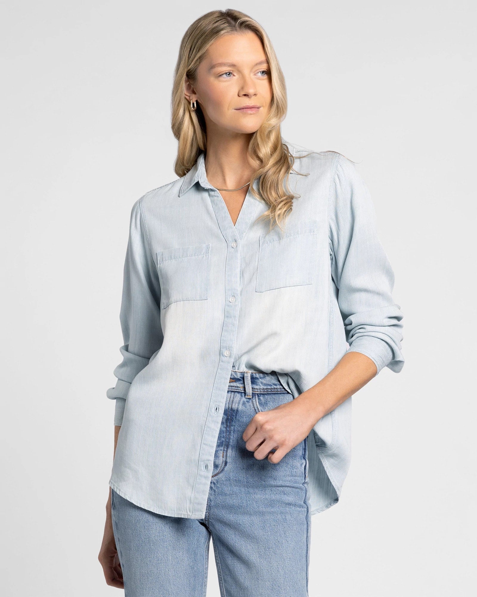 Mia Pinstripe $|& Thread & Supply Ginger Shirt - VOF Detail