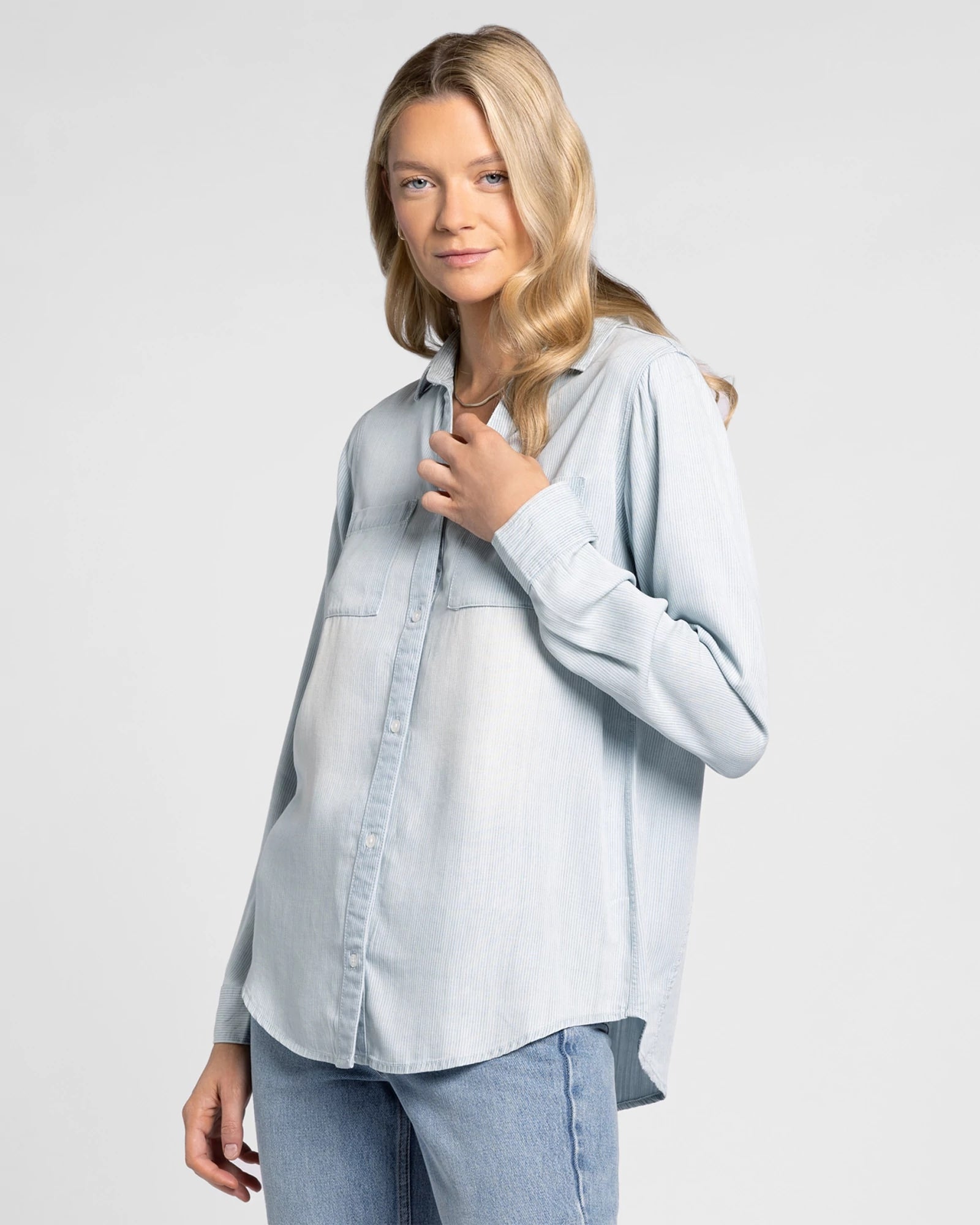 Mia Pinstripe $|& Thread & Supply Ginger Shirt - Hanger Front