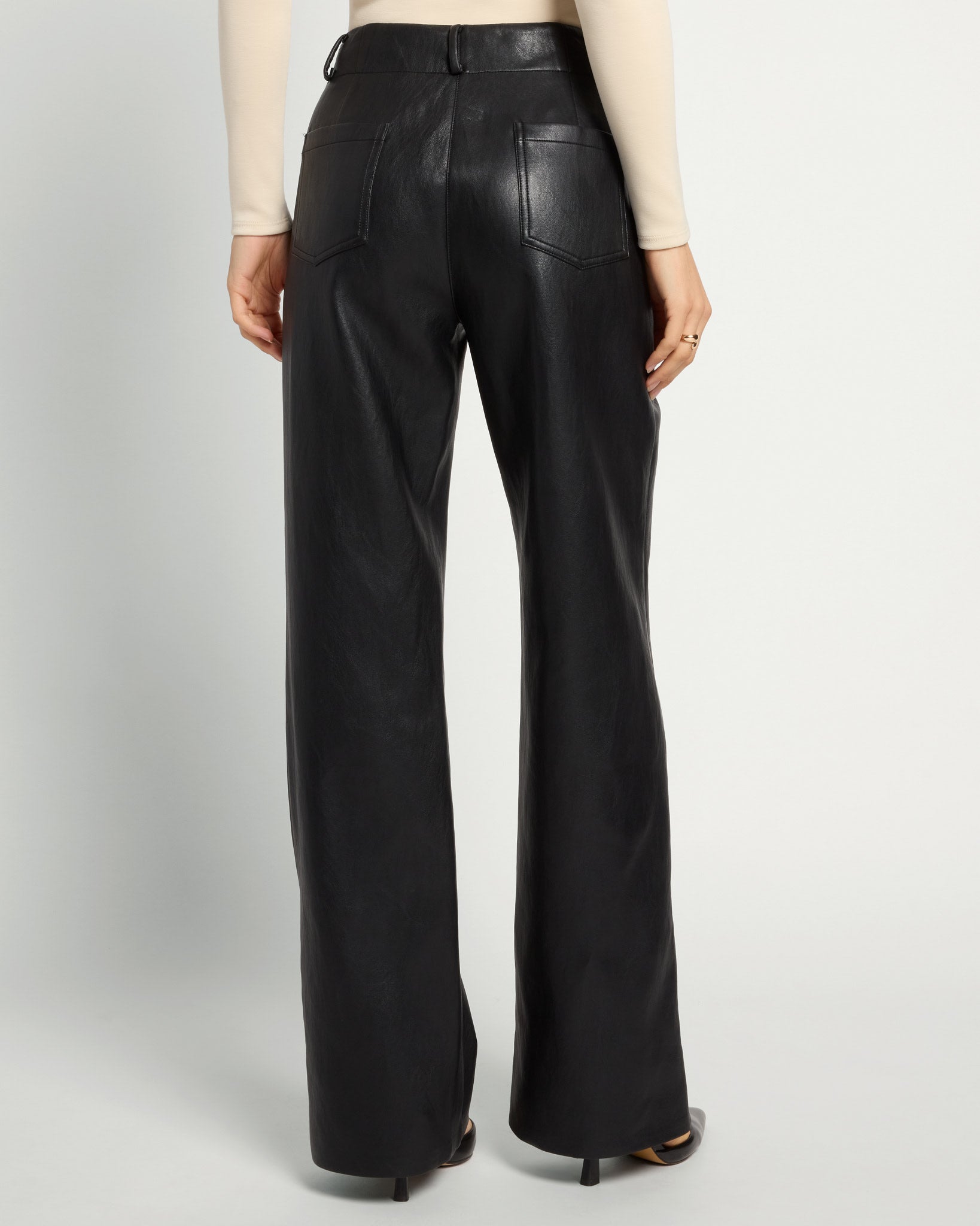 Black $|& Lucy Paris Reeve Vegan Leather Pant - SOF Back