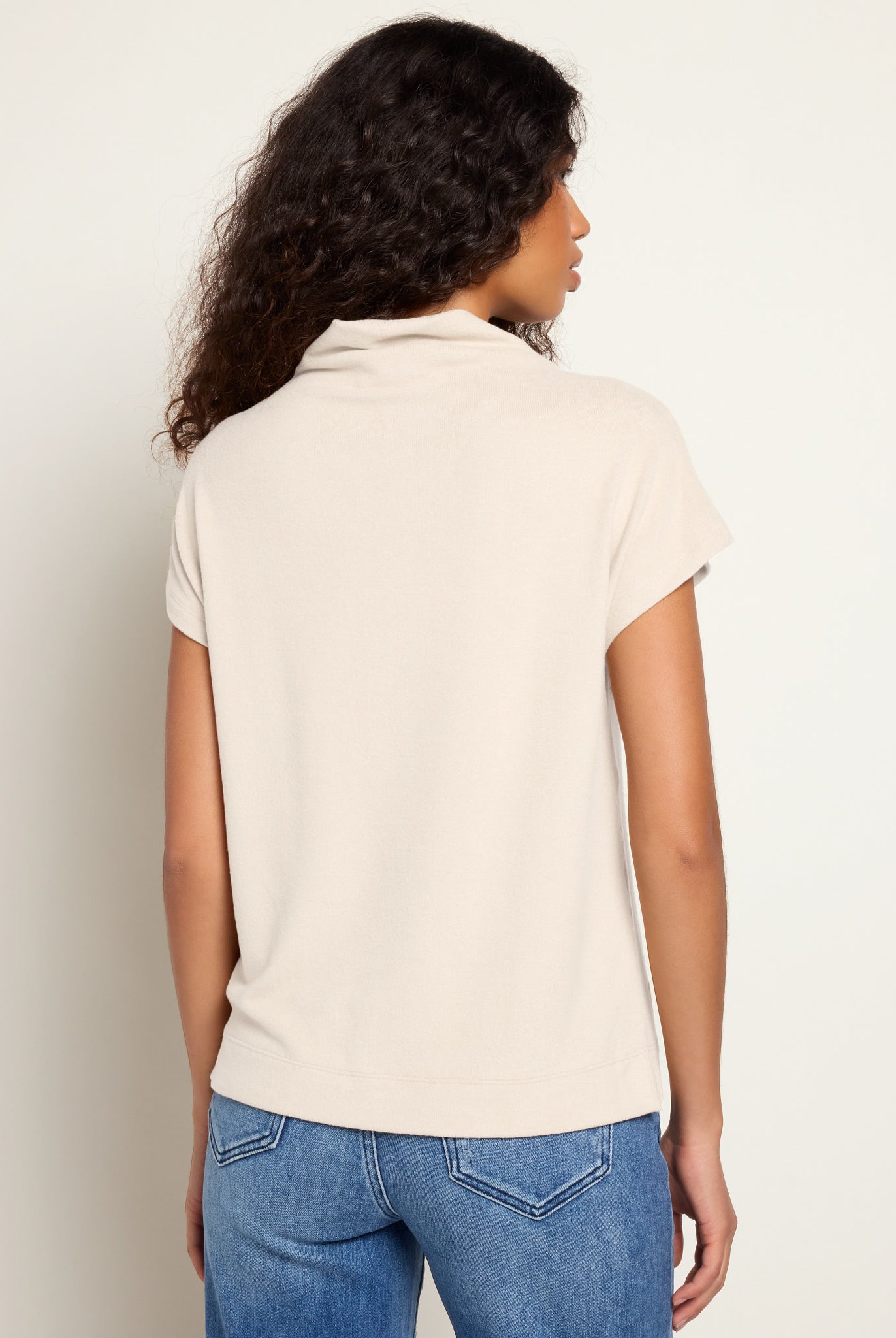 Cream $|& SEAS Pier Funnel Neck Hacci Tee - SOF Back