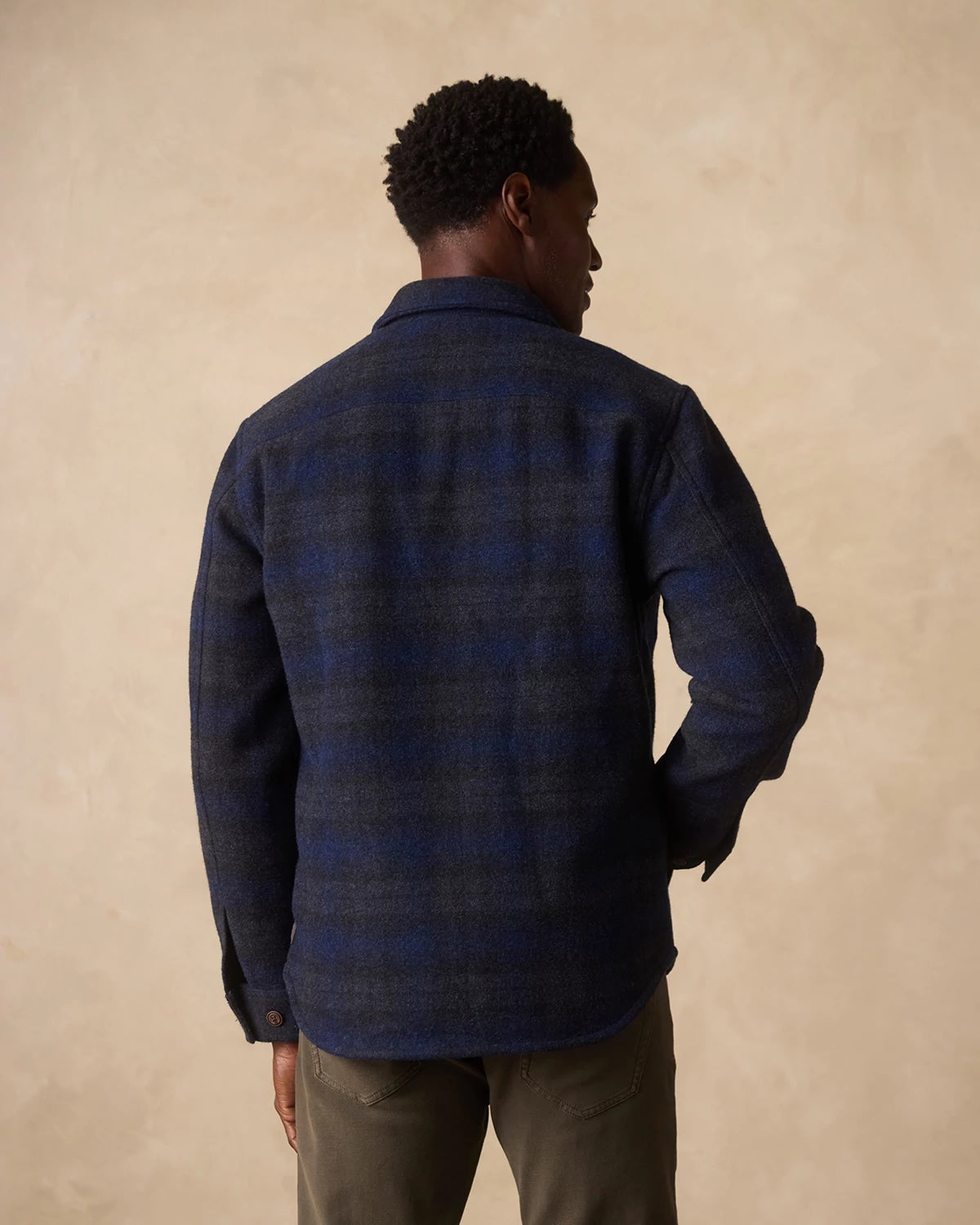 Navy Plaid $|& The Normal Brand Brightside Workwear Jacket - Hanger Side