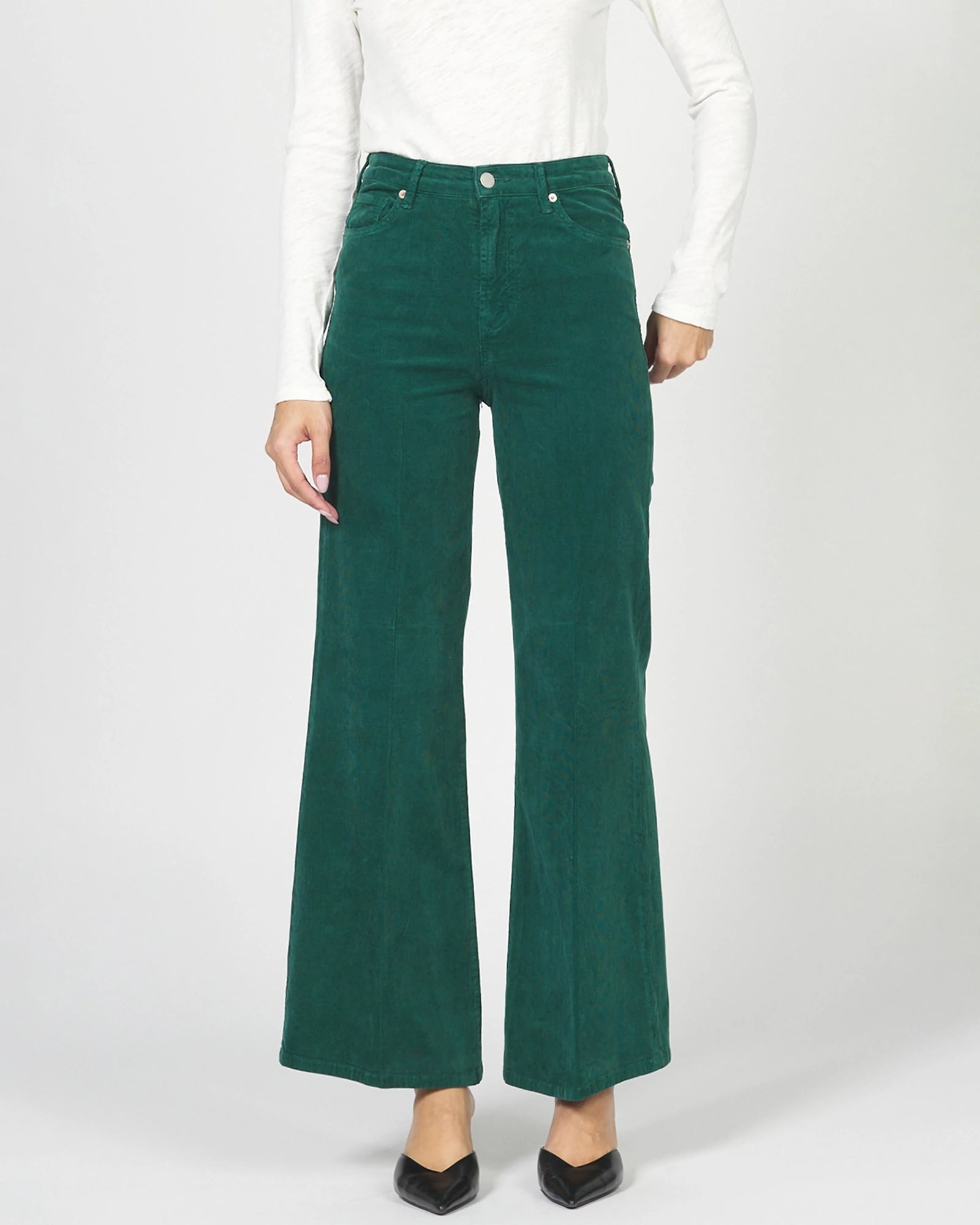 Rainforest $|& Dear John Fiona Wide Leg Corduroy Trouser - VOF Detail