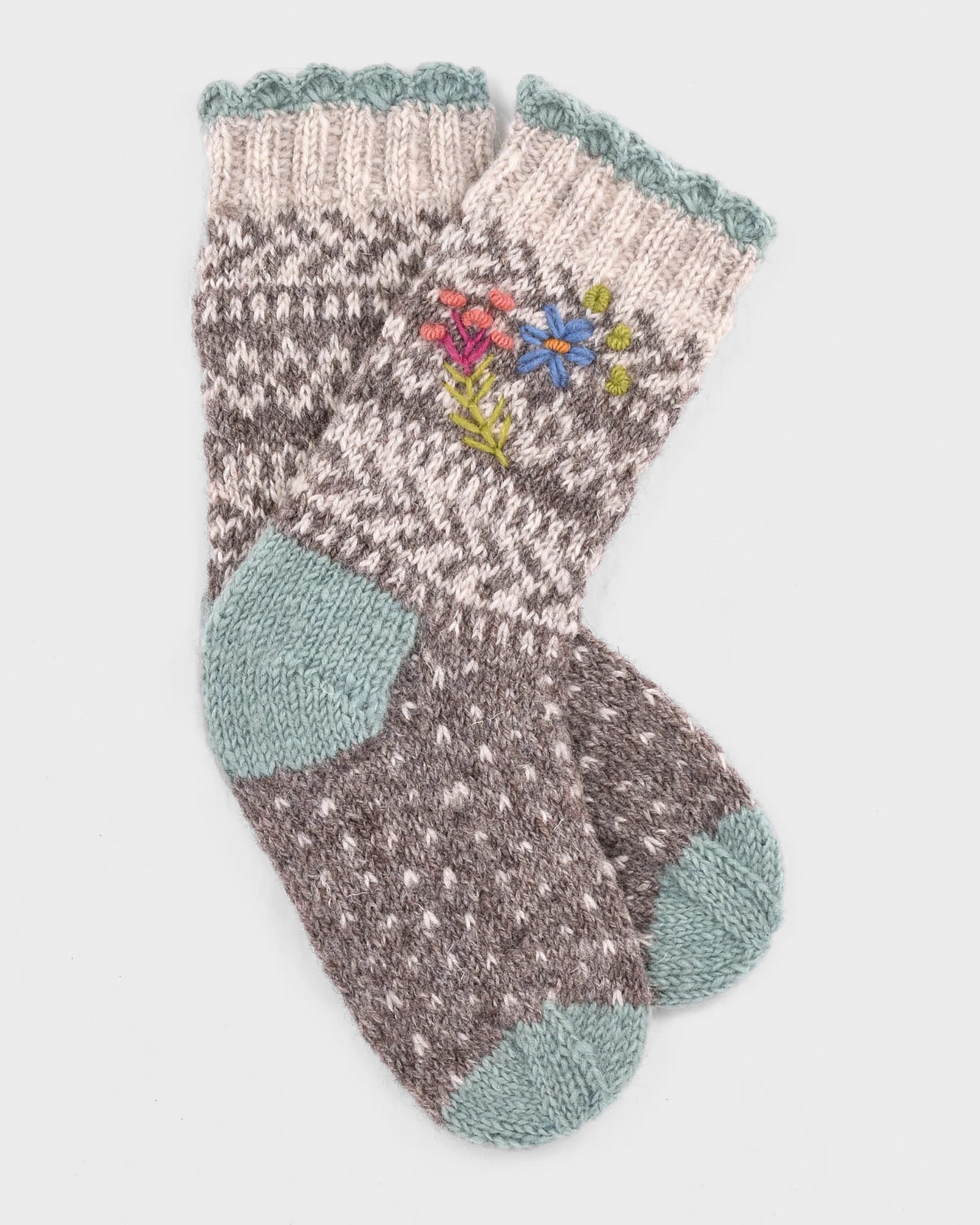 Mint $|& Lost Horizons Knitwear Sadie Wool Socks - VOF Detail