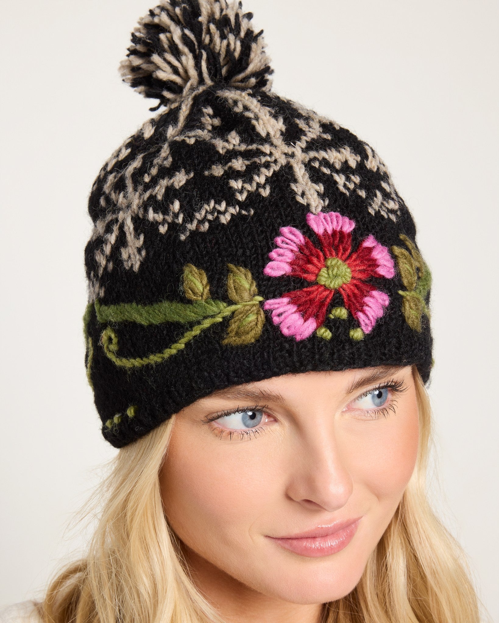Black $|& Lost Horizons Knitwear Eleanor Beanie - SOF Full Front