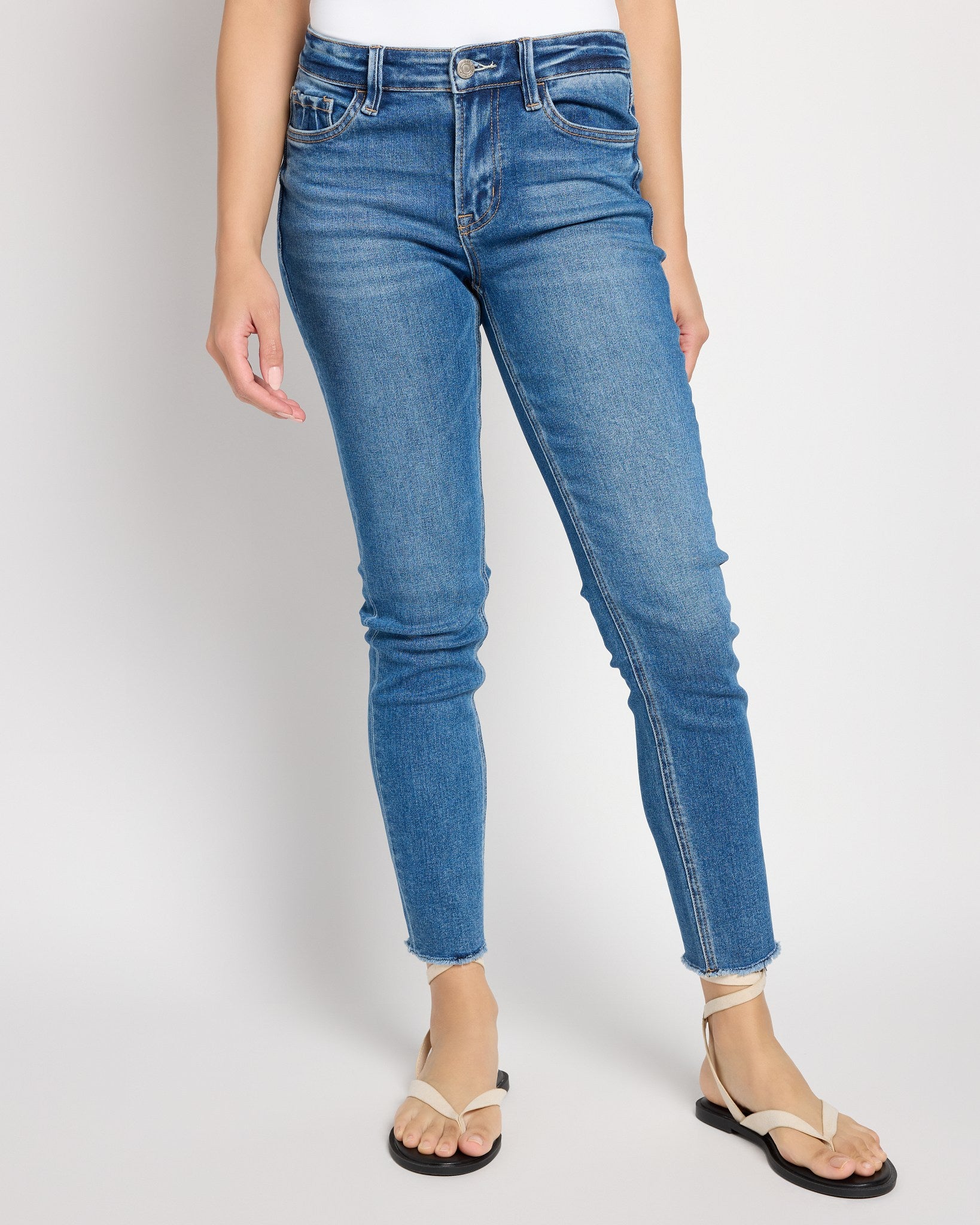 Wolf N Crane $|& Vervet Mid Rise Crop Skinny Jeans - SOF Front