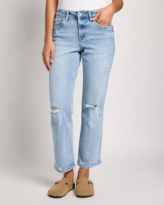 Talented Blue $|& Lovervet Mid Rise Ankle Straight Leg Jeans - SOF Front