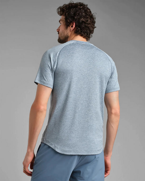 Stone Blue Heather $|& Rhone Atmosphere Tee - Hanger Side