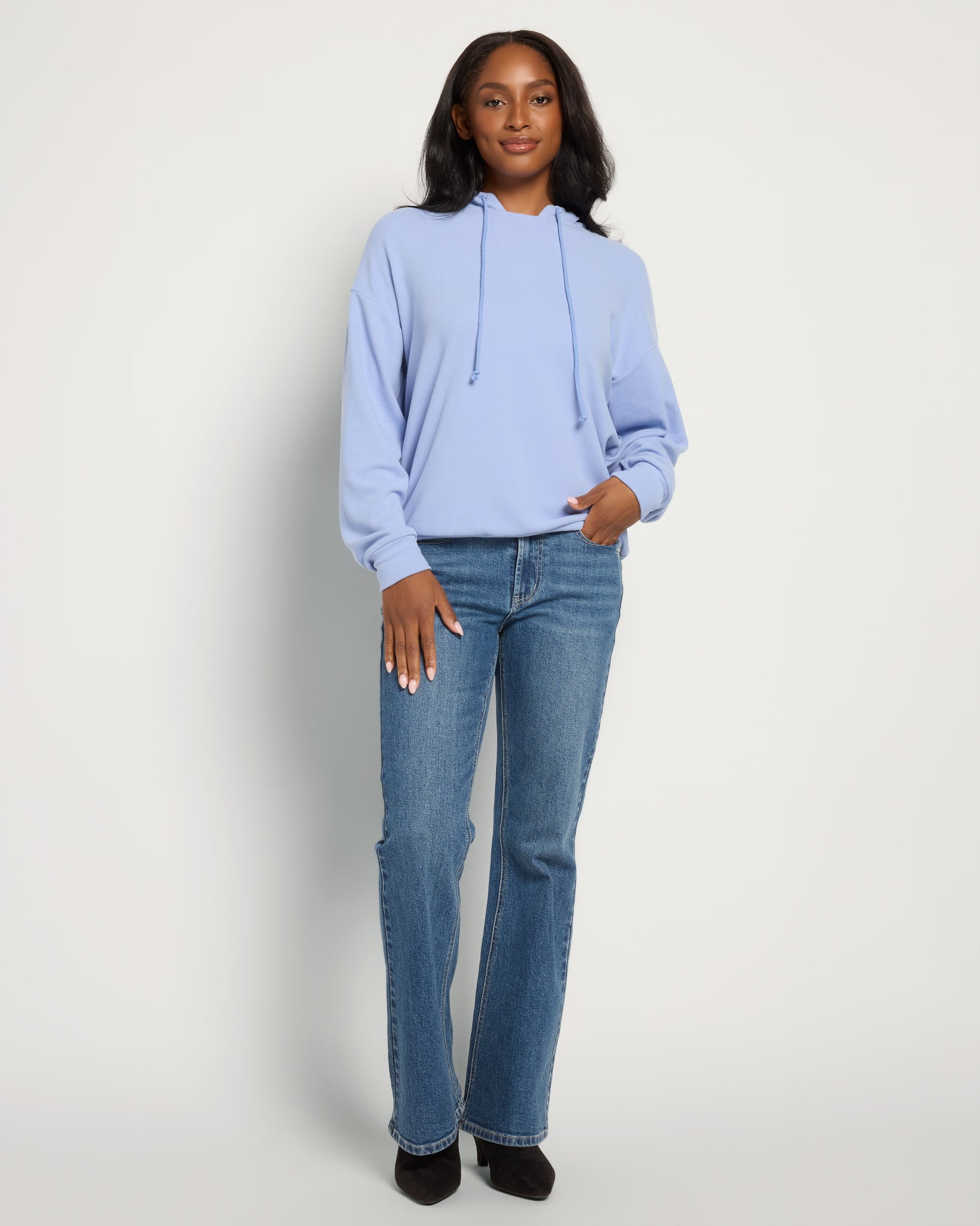 Bluebell Haze $|& Cloud Ten Long Sleeve Plush Drawstring Hoodie - UGC On Fig