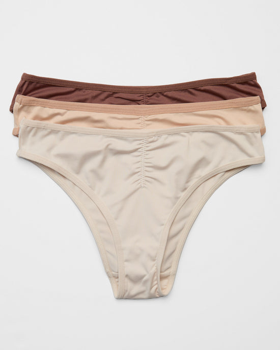 Nude Pack $|& real Underwear Mico V Cut Waist Bikini 3 Pack