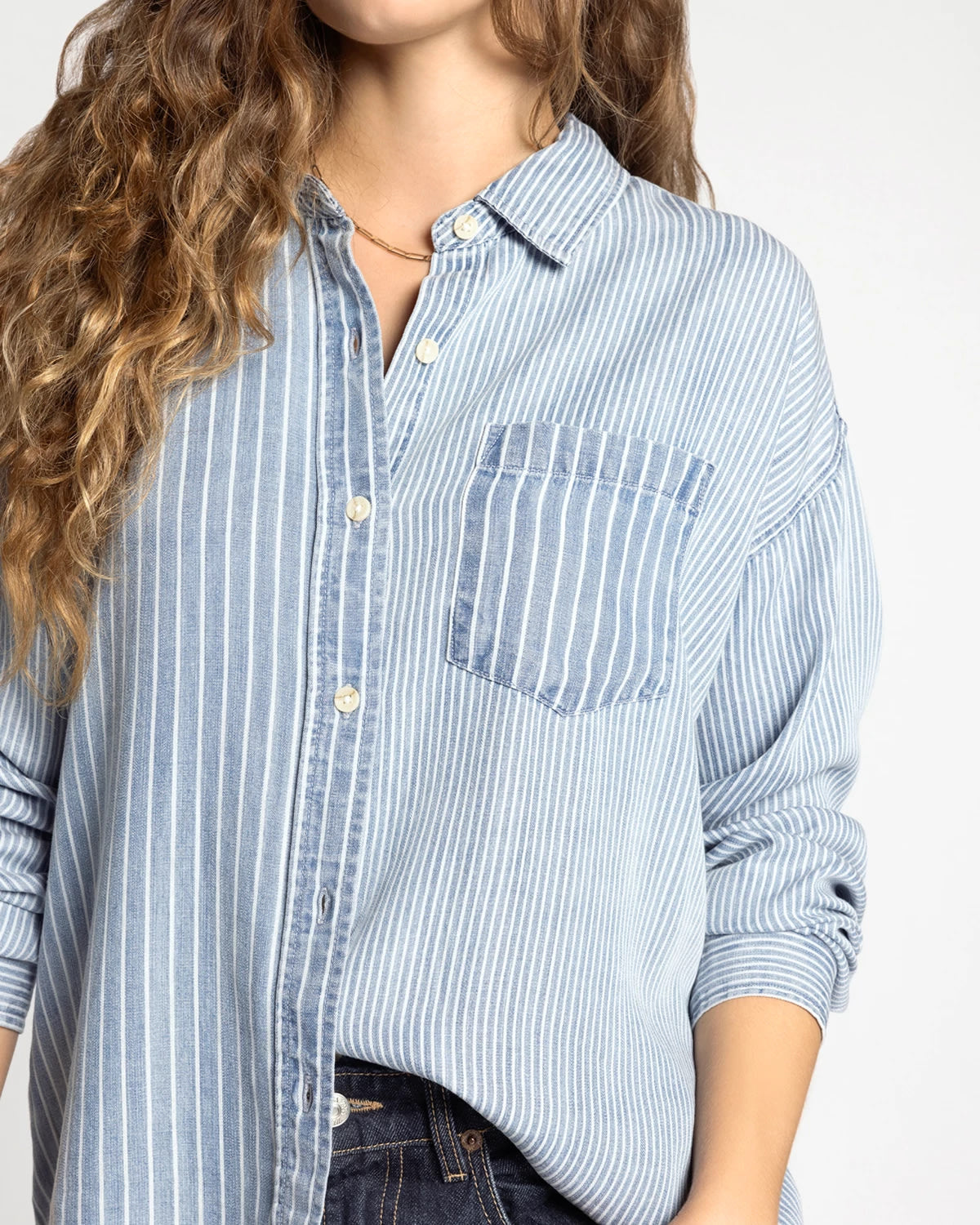 Multi Pinstripe $|& Thread & Supply Helena Pinstripe Shirt - Hanger Back