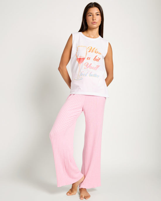 White $|& Project Social T Wine A Bit Graphic Tank - UGC On Fig