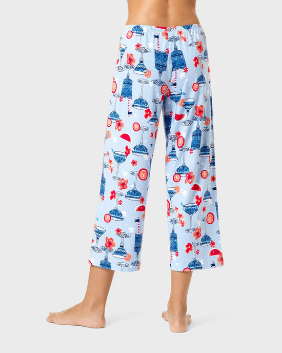 Baja Blue $|& HUE Tipsy In Tucket PJ Capri - Hanger Side