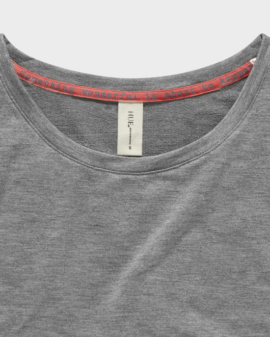 Medium Grey Heather $|& HUE Heather Basic Long Sleeve Lounge Tee - Hanger Back