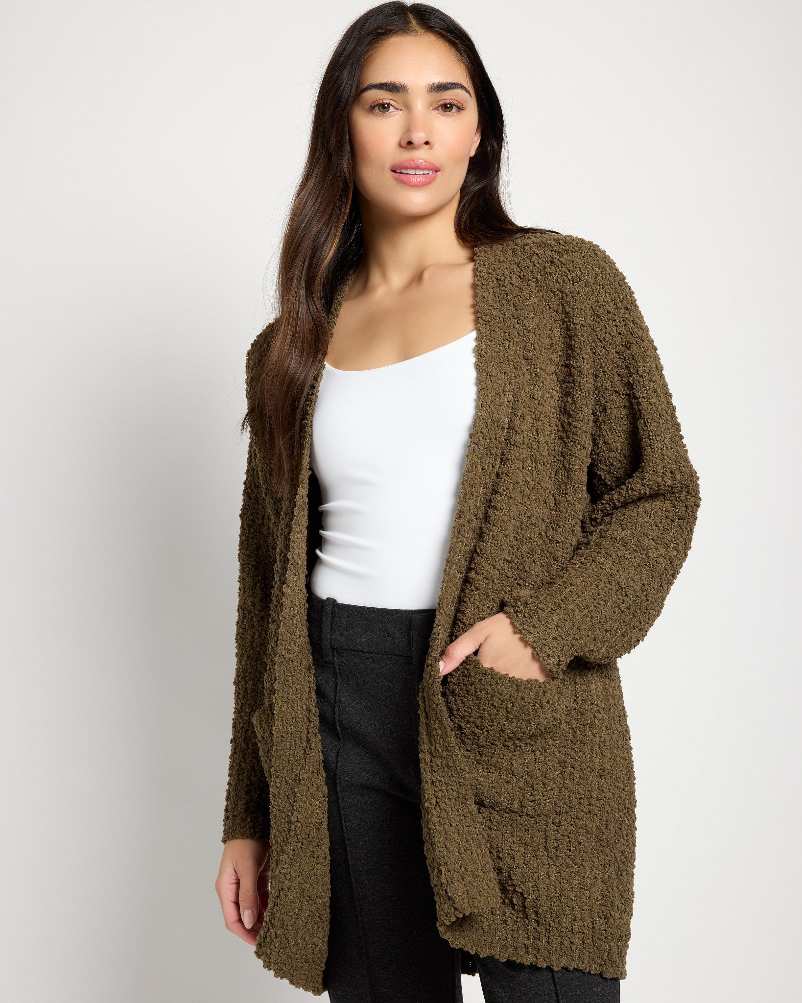 Olive $|& Bobeau Popcorn Cardigan - SOF Front
