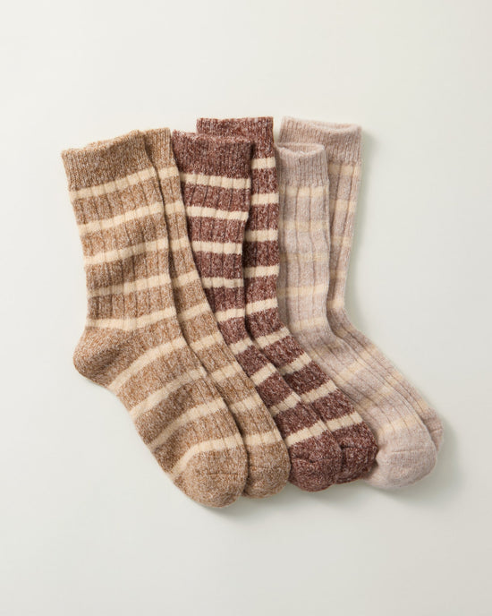 Warm Neutrals $|& Macrae & Co Amber Crew Socks 3 Pack