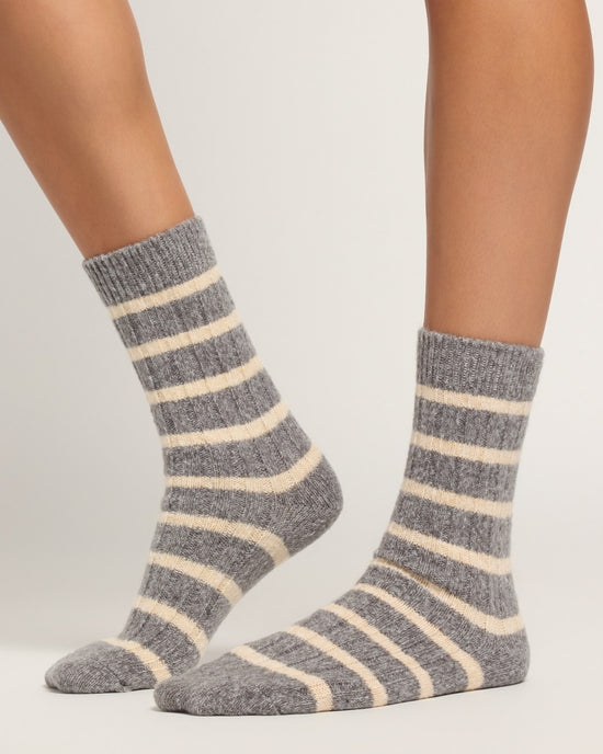 Grey Neutrals $|& Macrae & Co Amber Crew Socks 3 Pack - SOF Front