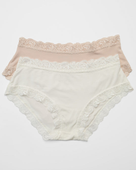 Chantilly/Champagne 2 Pack $|& Fleur't Iconic High Waist Boyshort - SOF Back
