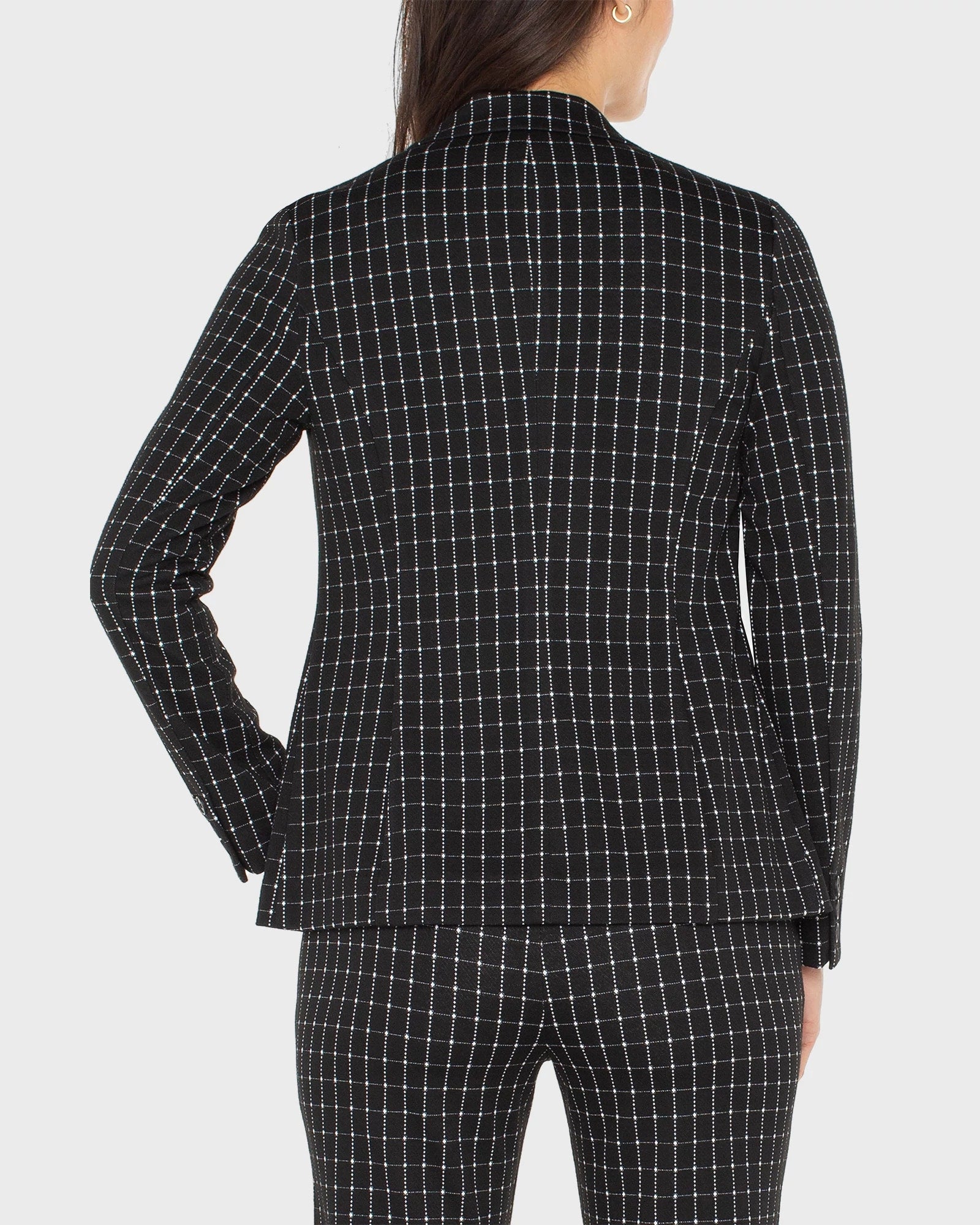 Black/White Windowpane Check $|& Liverpool Fitted Blazer - Hanger Side