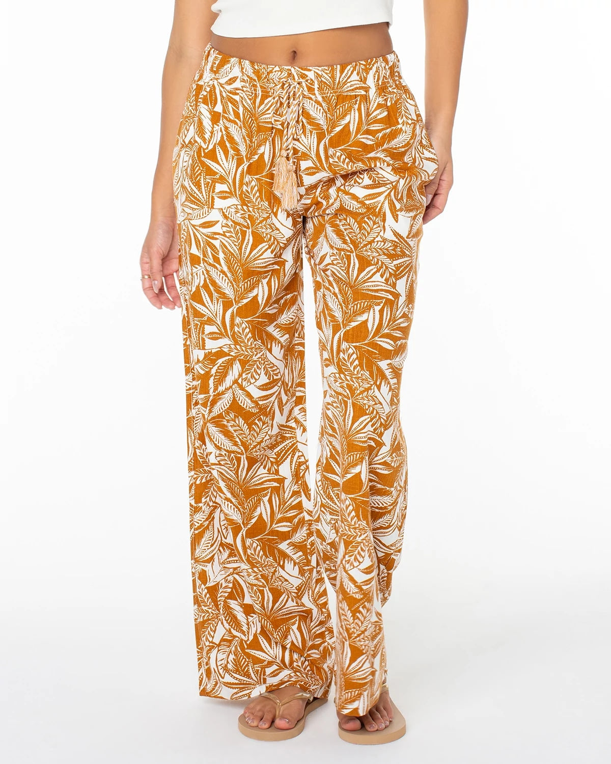 Cathay Spice Escapade Palms $|& Roxy Hana Linen-Blend Pant - VOF Detail