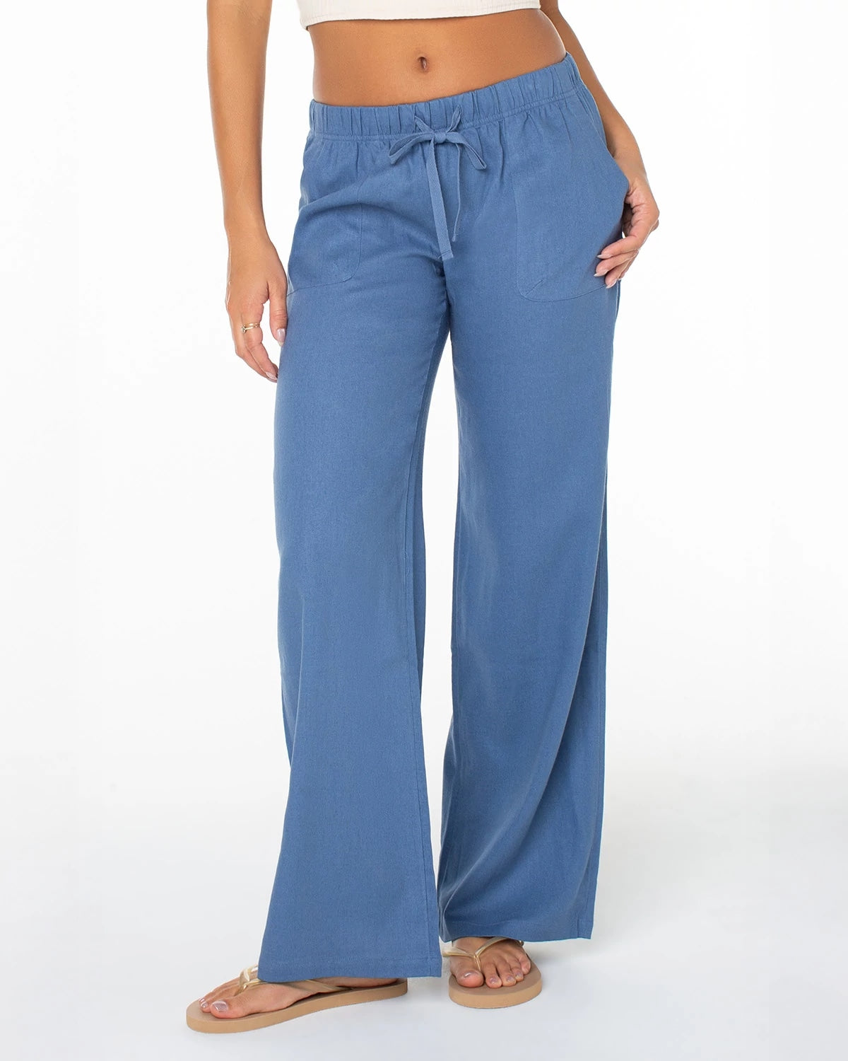 Blue Horizon $|& Roxy Lagoon Linen-Blend Pant - VOF Detail