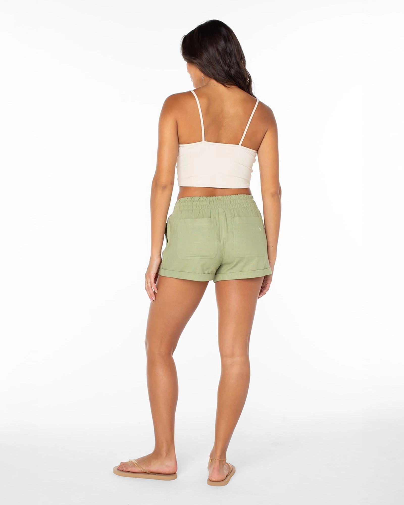 Sage $|& Roxy Laguna Linen-Blend Short - Hanger Side