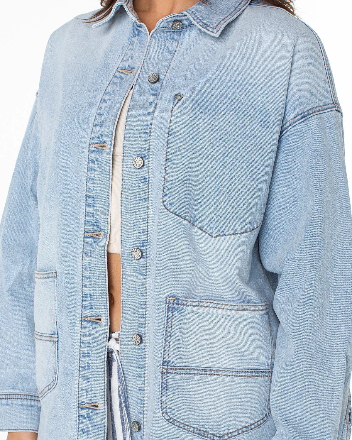 Vitamin Sea $|& Roxy Surf Society Denim Shacket - Hanger Back